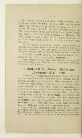 4. Eberhard II, der "Greiner" (Zänker) oder "Rauschebart" (1344-1392)