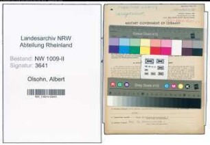 Entnazifizierung Albert Olsohn , geb. 08.09.1901 (Kaufmann)