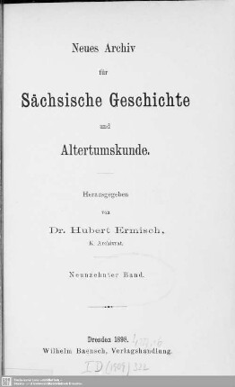 19.1898: Neues Archiv für sächsische Geschichte