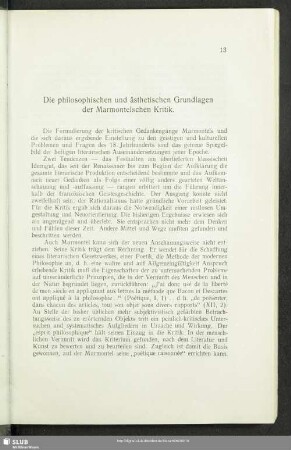 Die philosophischen und ästhetischen Grundlagen der Marmontelschen Kritik