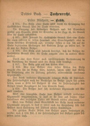 Drittes Buch. - Sachenrecht.
