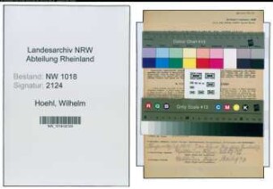 Entnazifizierung Wilhelm Hoehl , geb. 22.12.1892 (Textilmeister)