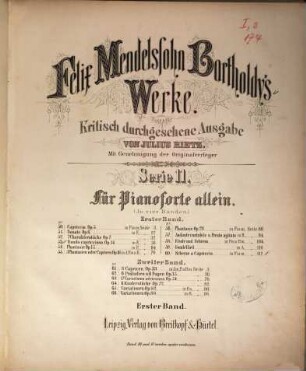 Felix Mendelssohn-Bartholdys Werke. 11,1