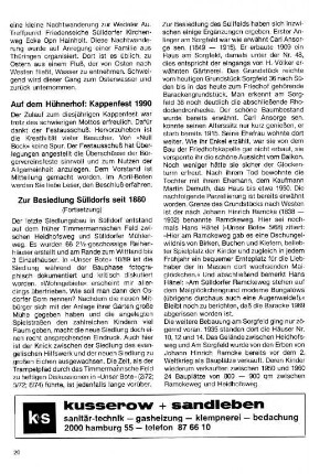 Zur Besiedlung Sülldorfs seit 1880 : (Fortsetzung)