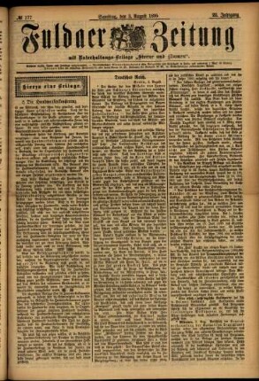 Erste Ausgabe vom Samstag, den 03. August 1895.
