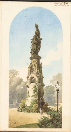 Gefallenendenkmal, Mühlhausen Monatskonkurrenz August 1878: Perspektivische Ansicht