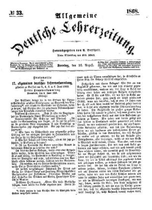 Protokolle der 17. allgemeinen deutschen Lehrerversammlung