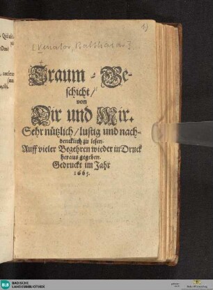 Traum-Geschicht von Dir und Mir