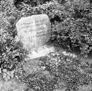 Wilhelm-Külz-Gedenkstein. Granit, behauen. Höhe ca. 50 cm. Bernau, Külzpark am Steintor