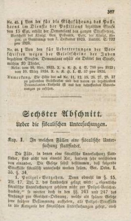 Sechster Abschnitt. Ueber die fiscalischen Untersuchungen