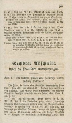 Sechster Abschnitt. Ueber die fiscalischen Untersuchungen