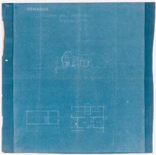 Hausprojekt: 2 Grundrisse, perspektivische Ansicht