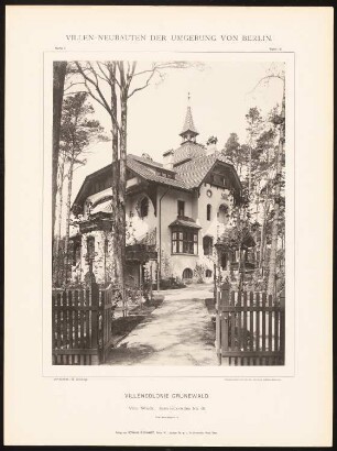 Villa Wieck, Berlin-Grunewald: Gartenansicht (aus: Hermann Rückwardt, Villen-Neubauten der Umgebung von Berlin)