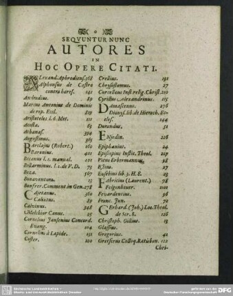 Sequuntur Nunc Autores In Hoc Opere Citati