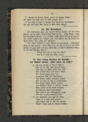 91. Von einem Knaben im Gedicht, der immer sprach: "Das kann ich nicht!"