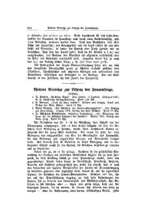 Weitere Beiträge zur Lösung der Frauenfrage : (Schluß)