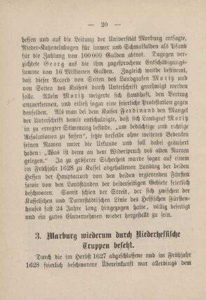 3. Marburg wiederum durch niederhessische Truppen besetzt.