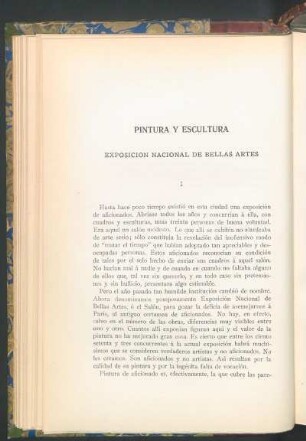 Pintura y escultura : Exposición Nacional de Bellas Artes