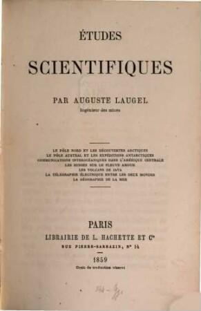 Études scientifiques