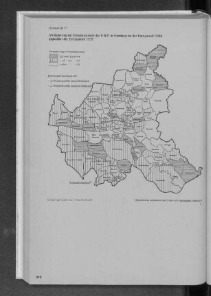 Schaubild 11 Veränderung der Stimmenanteile der F.D.P. in Hamburg bei der Europawahl 1984 gegenüber der Europawahl 1979