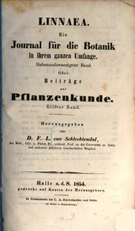 Beiträge zur Pflanzenkunde. 11, 11. 1854