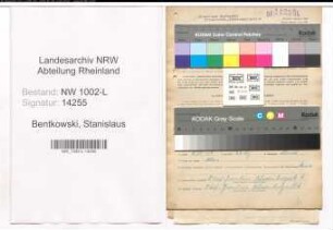Entnazifizierung Stanislaus Bentkowski , geb. 25.05.1900 (Arbeiter)
