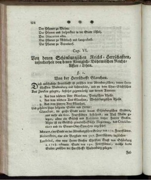 Cap. VI. Von denen Schönburgischen Reichs-Herrschafften, insonderheit von denen Königlich-Böhemischen Reichs-Affter-Lehen.