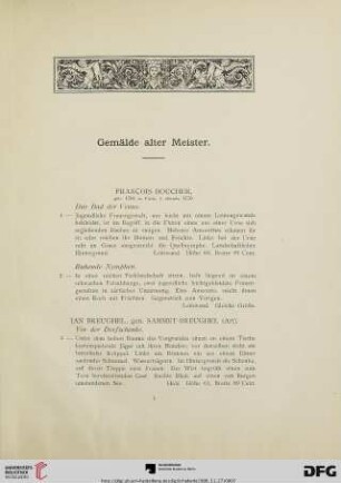 Gemälde alter Meister (Nr. 1-64)