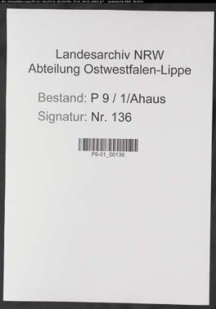 Sterberegister Standesamt Ahaus