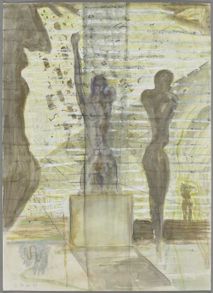 Skulpturen vor Jalousie (Alfred Hrdlicka gewidmet)