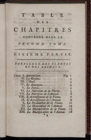 Table Des Chapitres Contenus Dans Le Second Tome.
