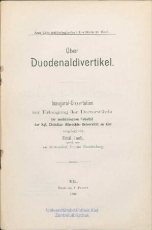 Über Duodenaldivertikel