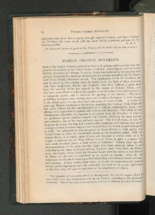 Foreign Colonial Movements.