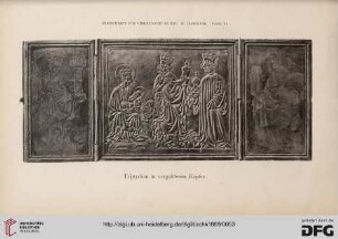 Triptychon in vergoldetem Kupfer