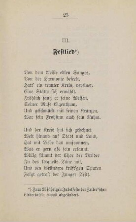 III. Festlied