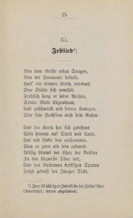 III. Festlied