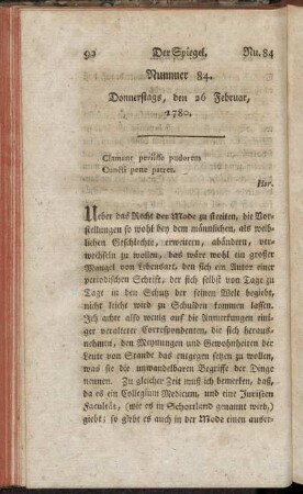 Nummer 84. Donnerstags, den 26 Februar, 1780.