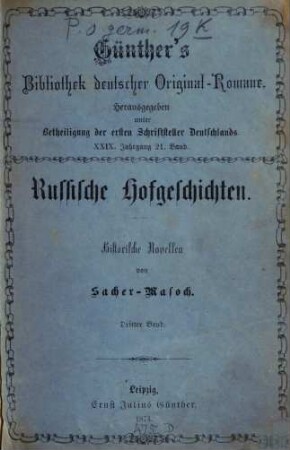 Russische Hofgeschichten : histor. Novellen, 3