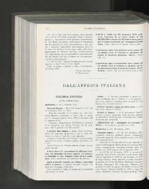 Dall'Affrica Italiana.