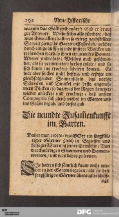 Die neundte Zusammenkunfft im Garten