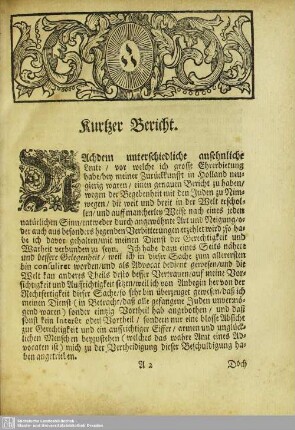 Kurtzer Bericht