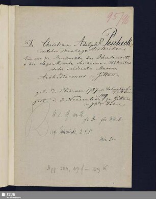 Nr. 69f-k. Pescheck, Christian Adolf
