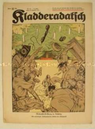 Satirezeitschrift "Kladderadatsch" u.a. zur Situation im deutschen Reichstag (Titelkarikatur)