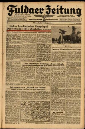 Ausgabe vom Mittwoch, den 26. Januar 1944.