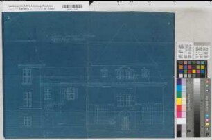 Rüthen (Rüthen) Lehrerseminar Ansicht des Wohnhauses 1913 1 : 50 44 x 58 Blaupause Staatshochbauamt Soest