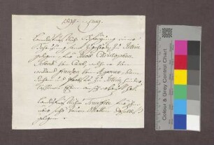 Der Basler Bischof Jakob Christoph Blarer von Wartensee freit dem Jakob Christoph Schenk von Castell den von dem verstorbenen Domdekan Franz von Apponez gekauften Hof zu Istein.