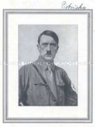 Schmuckblatt mit dem Porträt von Adolf Hitler und einer Auflistung "deutscher Gedenktage"