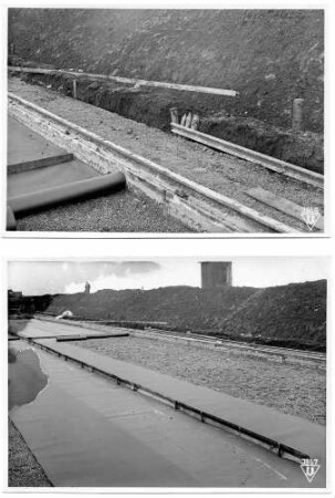Betonfahrbahndecke Echterdingen - Plieningen Verlegen der Papierlage als isolierende Trennschicht zwischen Sauberkeitsschicht und Betondecken-Längsfuge