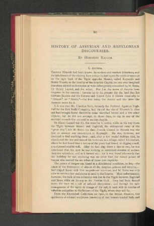 History of Assyrian and Babylonian Discoveries.