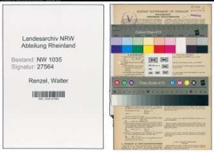 Entnazifizierung Walter Renzel , geb. 17.11.1905 (Chemotechniker)
